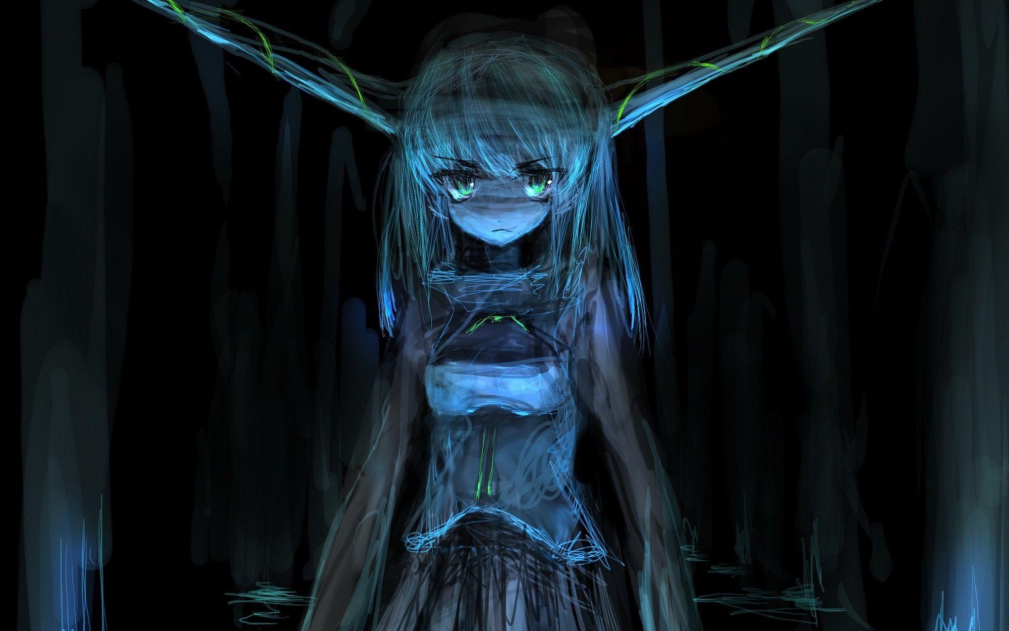 2000x1250 video games touhou dark demons horns long hair oni ibuki suika