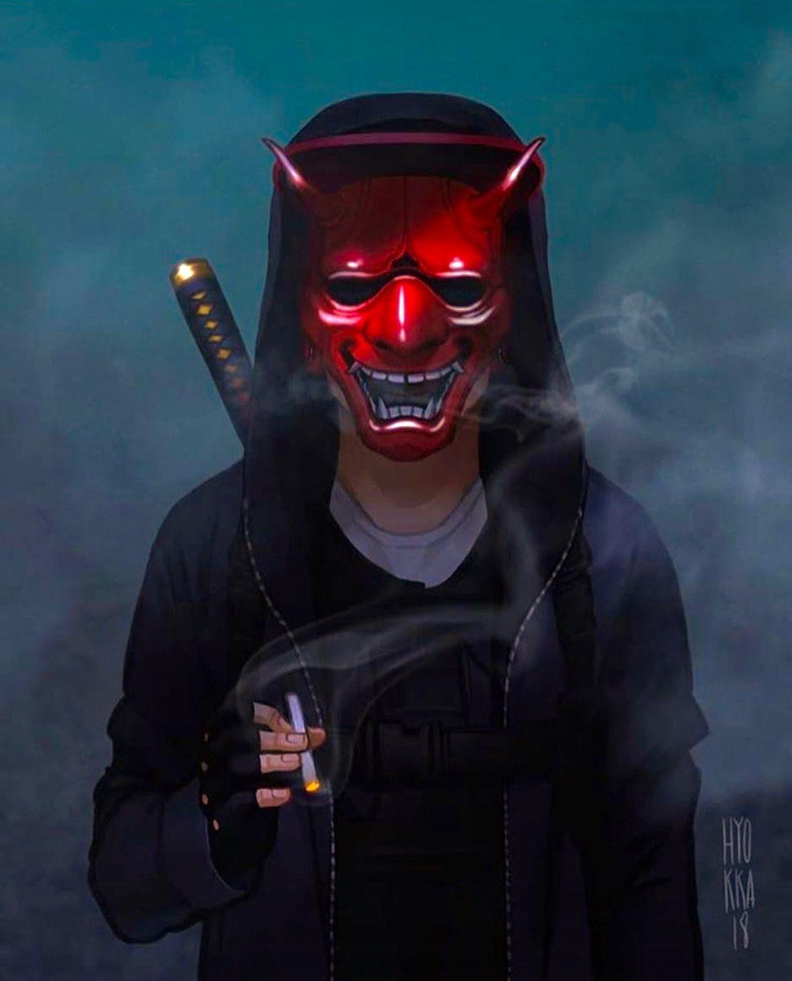 1125x1393 Wallpaper Anime Mask Samurai