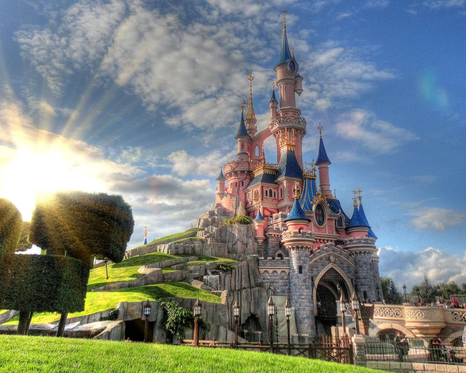 Download Disneyland Paris With Tinkerbell Silhouette Wallpaper