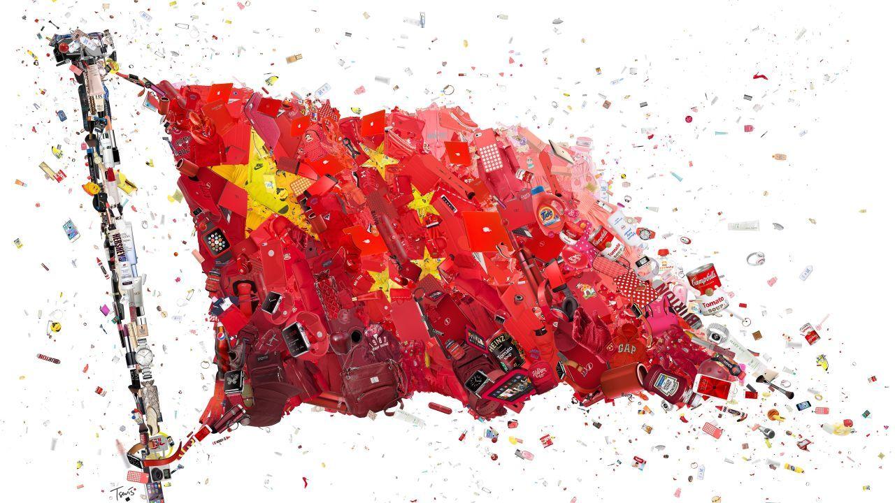 1280x720 Wallpaper China flag, Alibaba, HD, 4K, 8K, Creative Graphics
