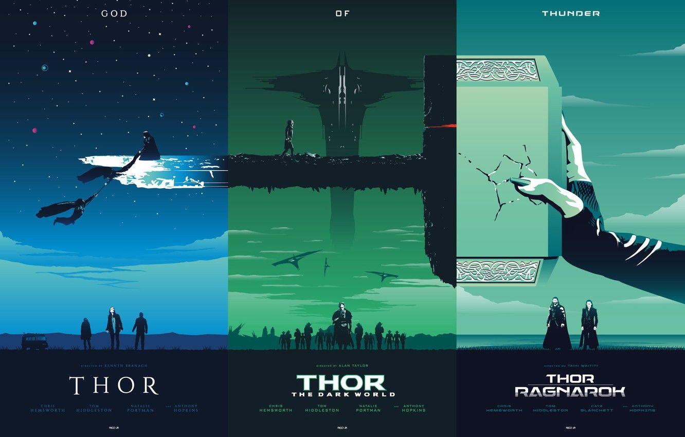 1332x850 Wallpaper fiction, collage, hammer, poster, art, characters, films