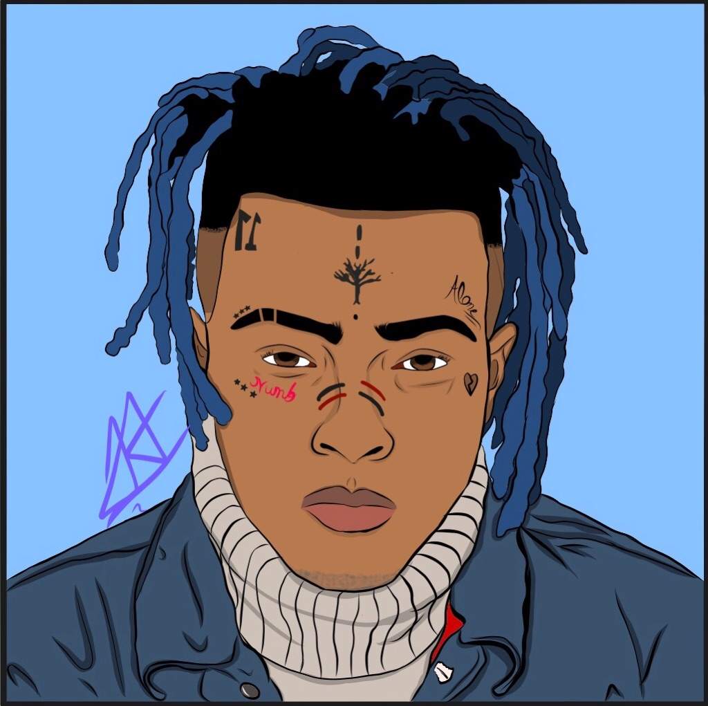 1024x1021 Xxxtentacion Cartoon Blue Hair