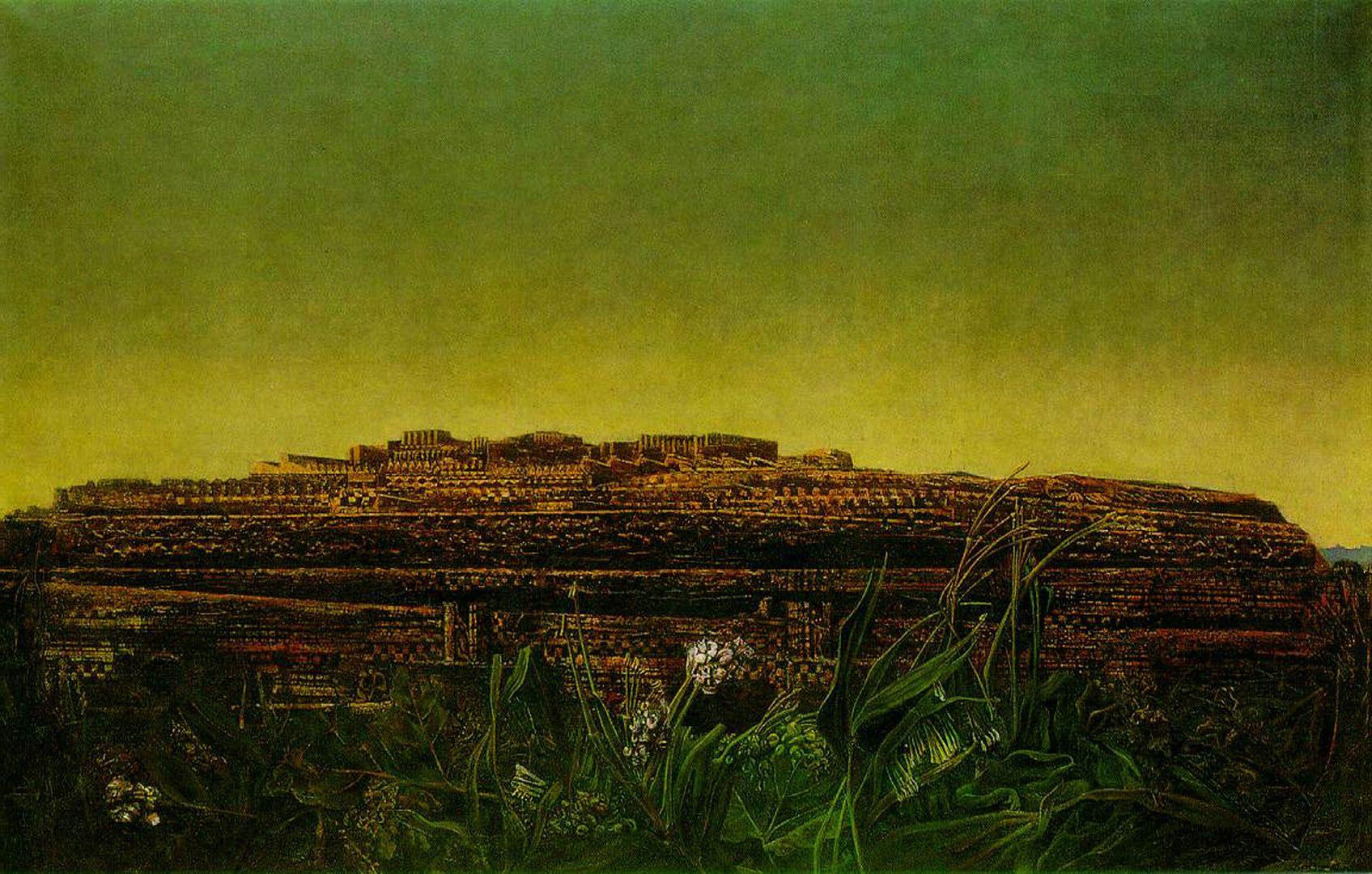 1695x1080 The Entire City 1933 36 surrealist max ernst art wallpaper