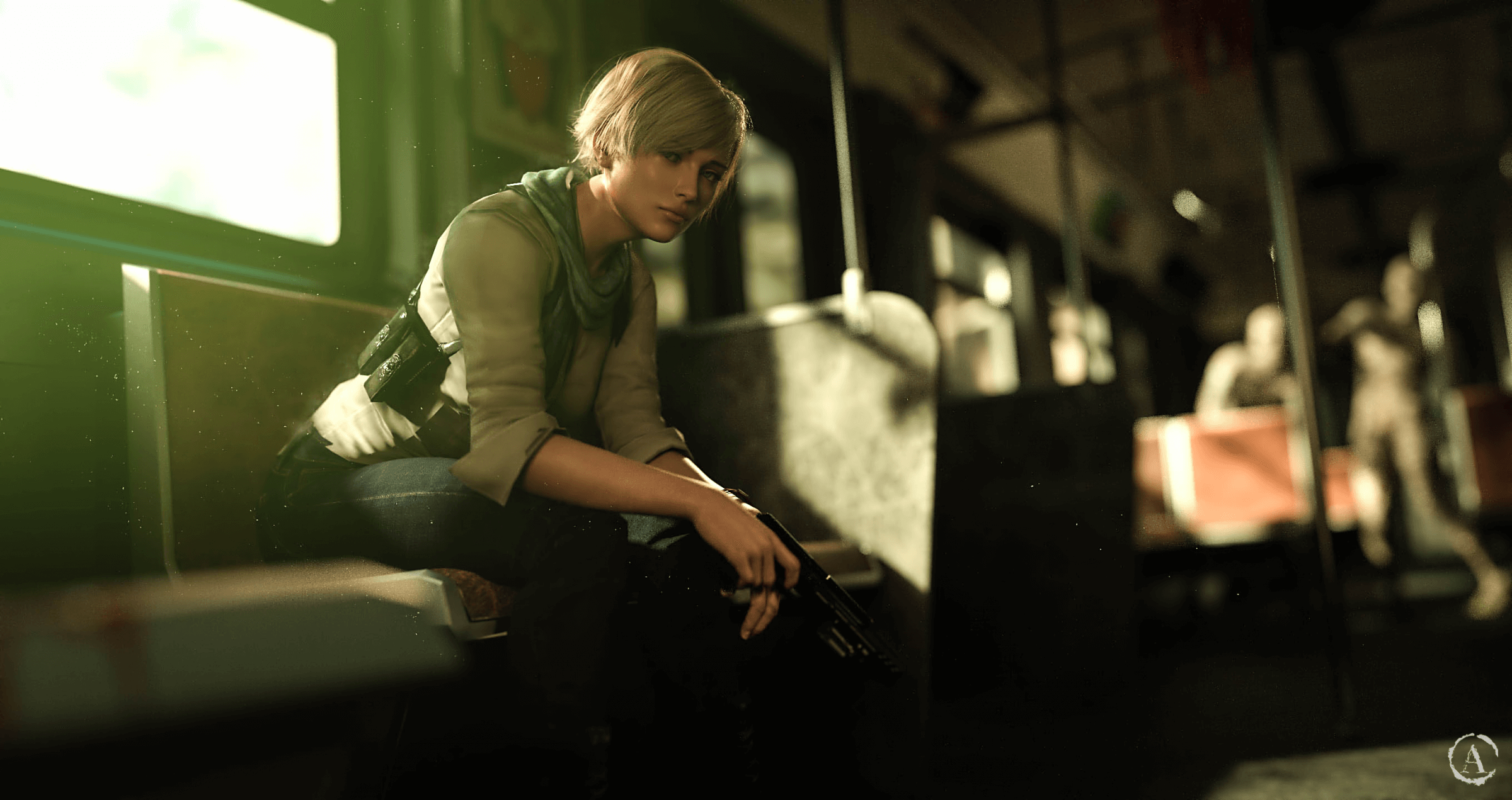 2400x1271 Sherry Birkin 3D Render, Digital Art