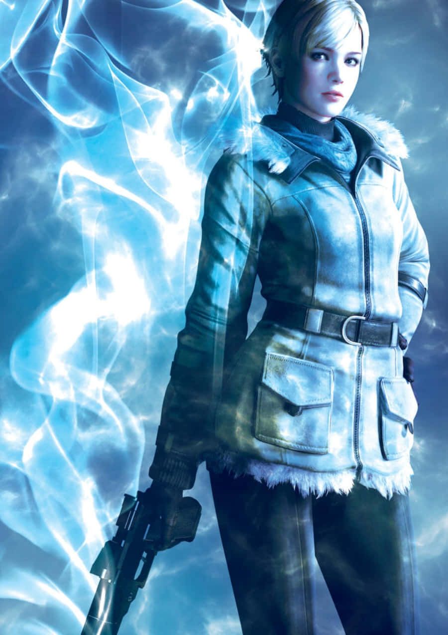 900x1275 Download Sherry Birkin In A Dynamic Pose Wallpaper
