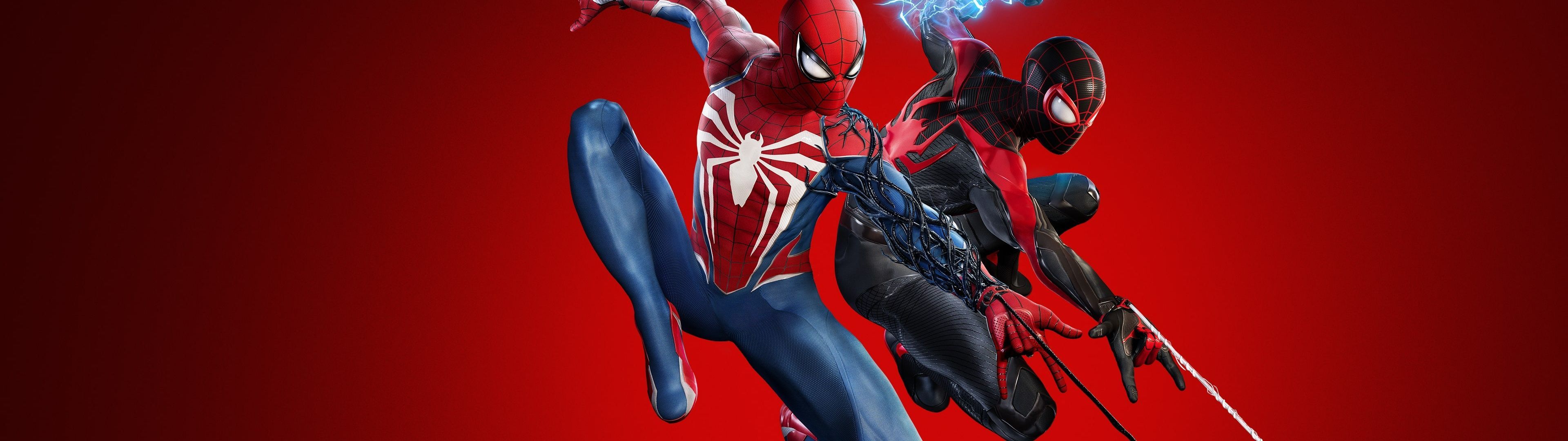 3840x1080 Marvel's Spider Man 2 Wallpaper 4K, Game Art, Cover Art
