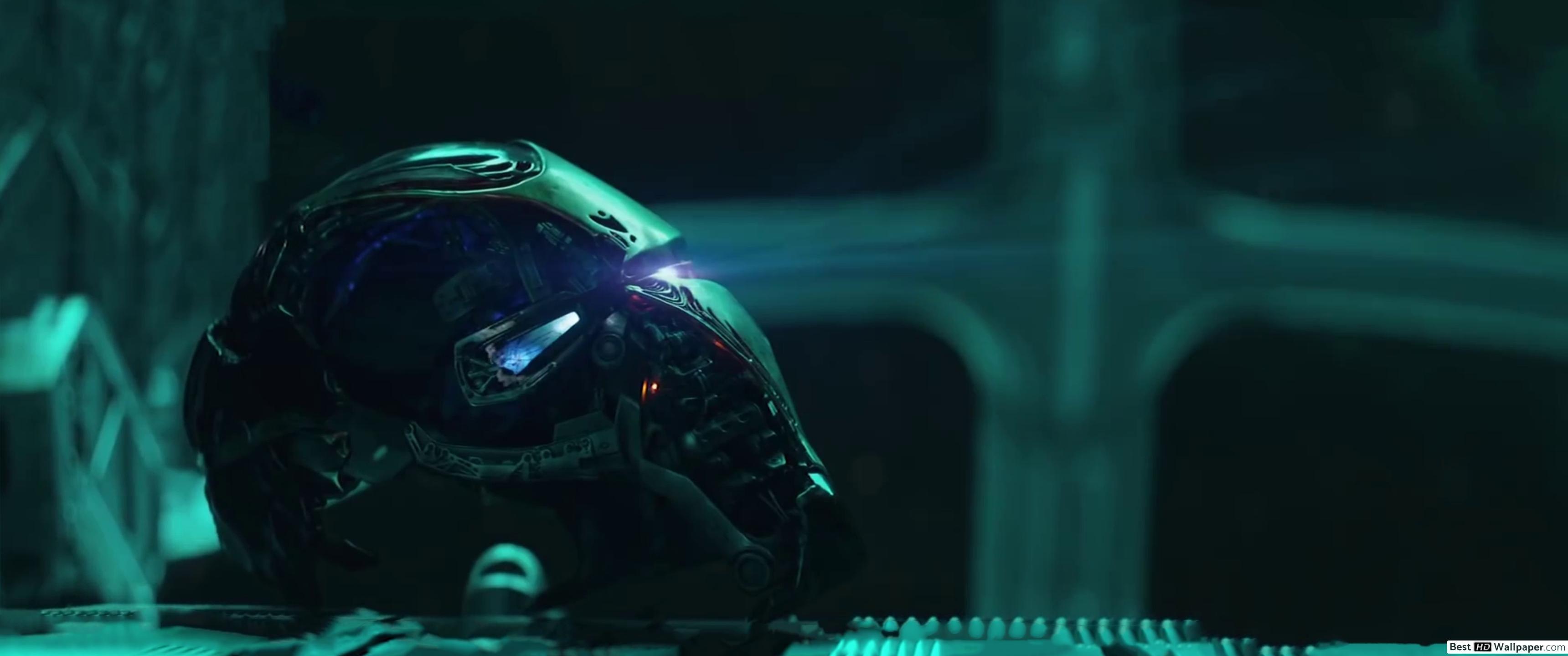 3440x1440 Avengers: Endgame Man Broken Helmet HD wallpaper download