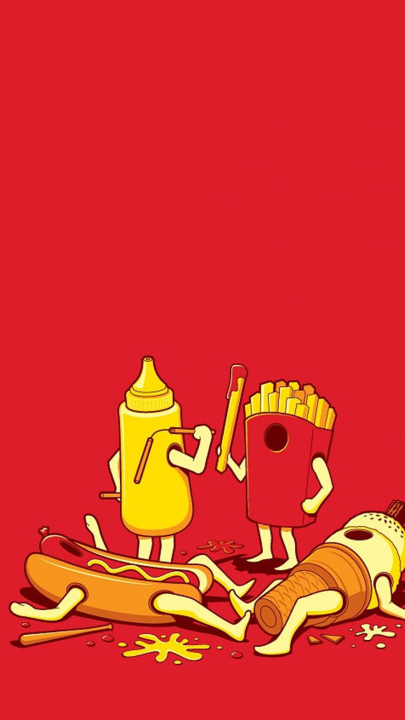 800x1422 Funny Food Art, funny food, animation, red, HD phone wallpaper