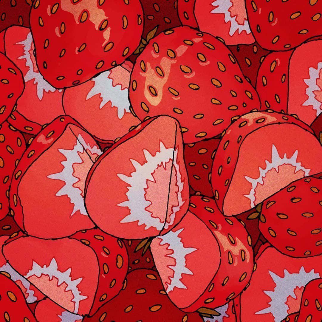 1080x1080 Red Anime Aesthetic Wallpaper
