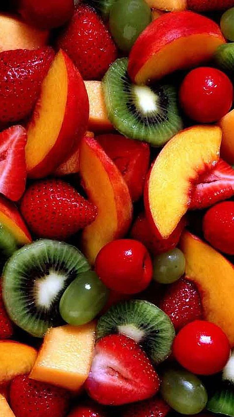 800x1422 Fruits, food, green, red, strawberry, yellow, HD phone wallpaper