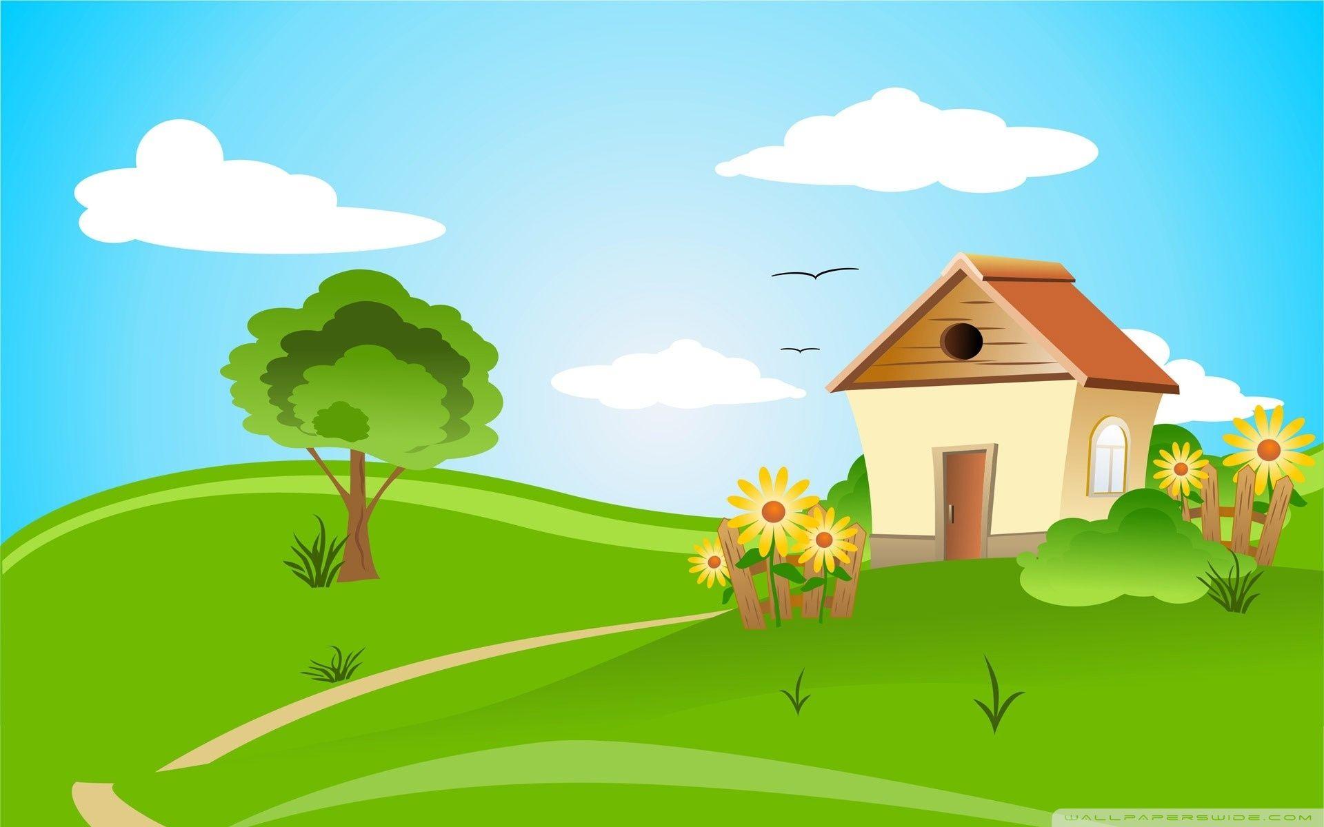 1920x1200 House Illustration Spring ❤ 4K HD Desktop Wallpaper for 4K Ultra HD