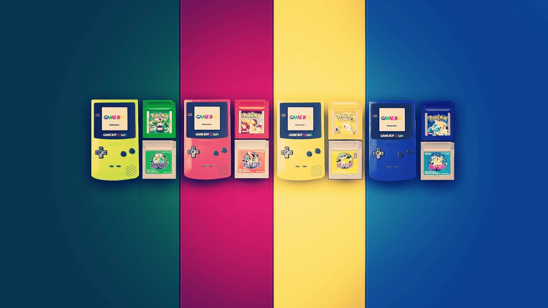 1920x1080 Retro Nintendo Game Boy Color And Pokemon Wallpaper