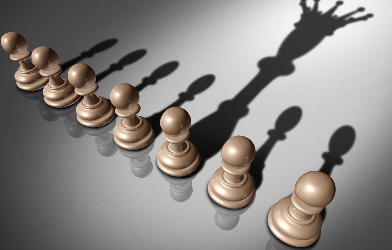 1332x850 Chess Pawn Queen Shadow Wallpaper