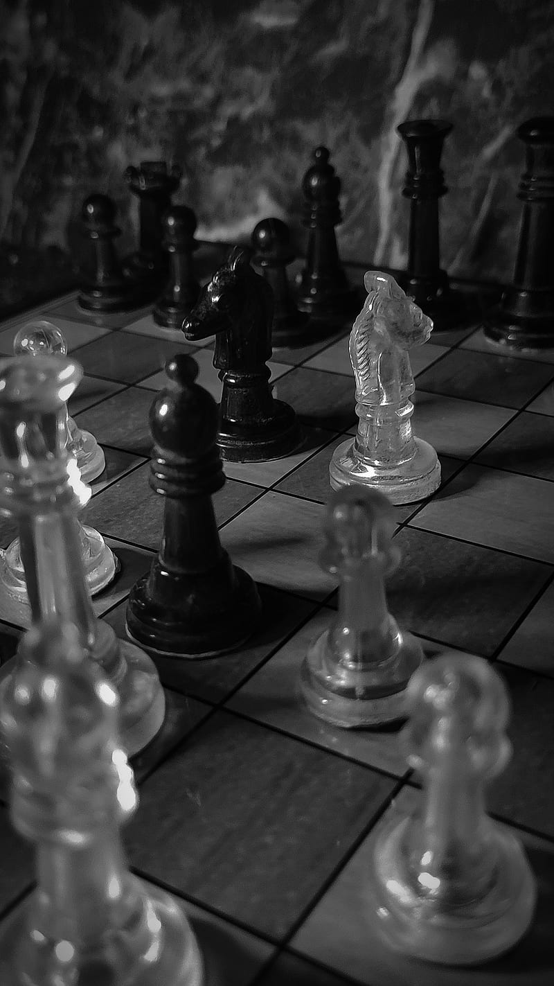 800x1423 Chess, bishop, black, chess, horse, king, knight, pawn, queen, white, HD phone wallpaper