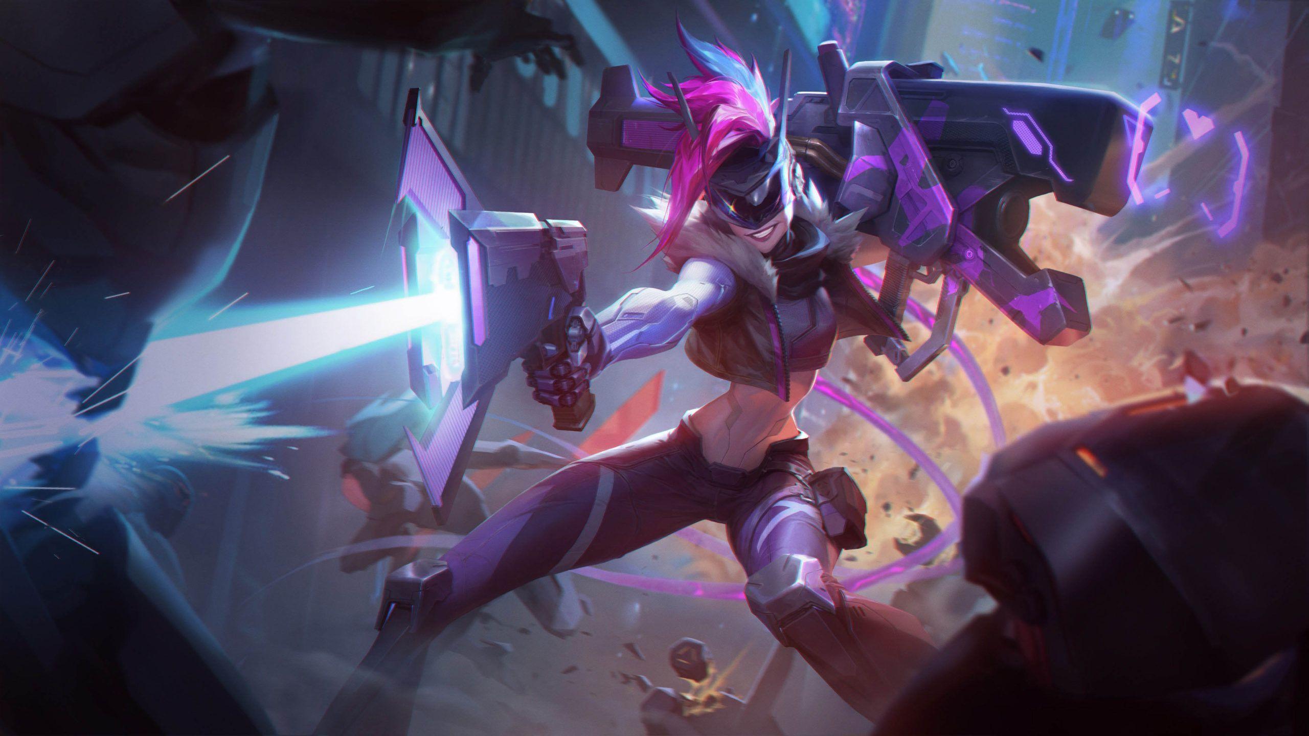 2560x1440 League Of Legends Jinx Skin Digital Video Games Wallpaper HD