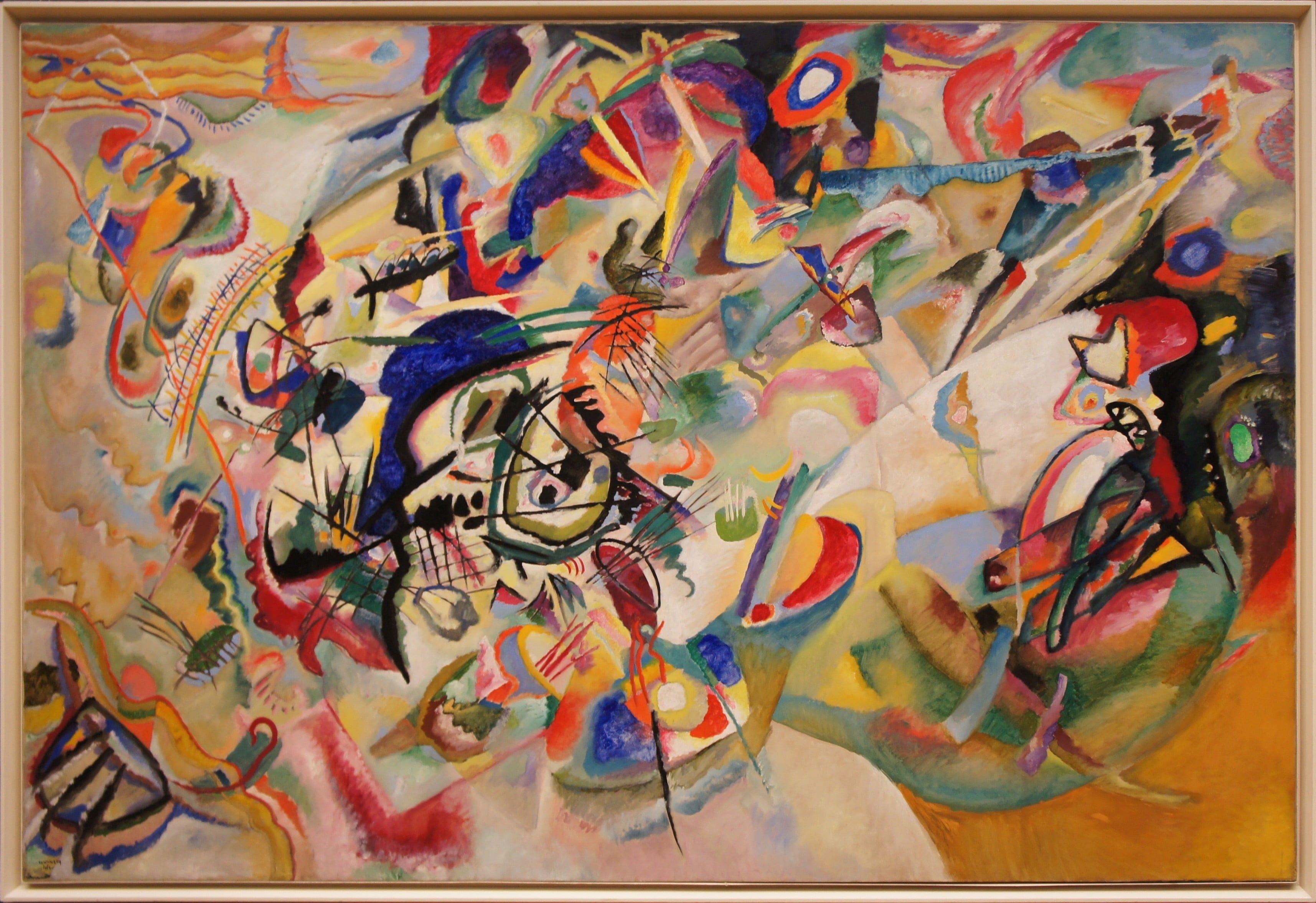 3430x2353 Multicolored abstract painting, Wassily Kandinsky, painting