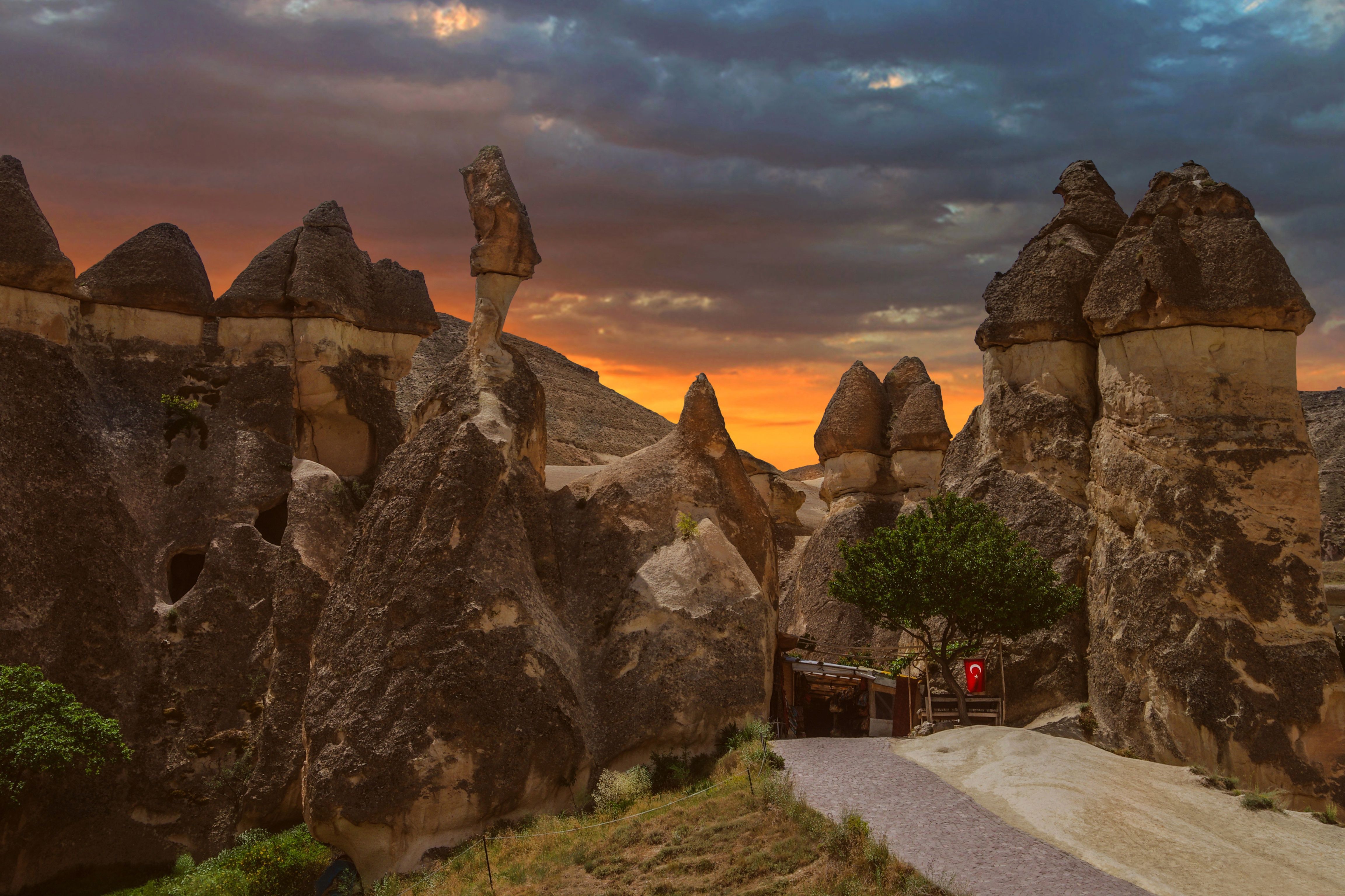 4608x3072 Download Turkey Nature Road Fairy Chimneys Photography Landscape 4k Ultra HD Wallpaper
