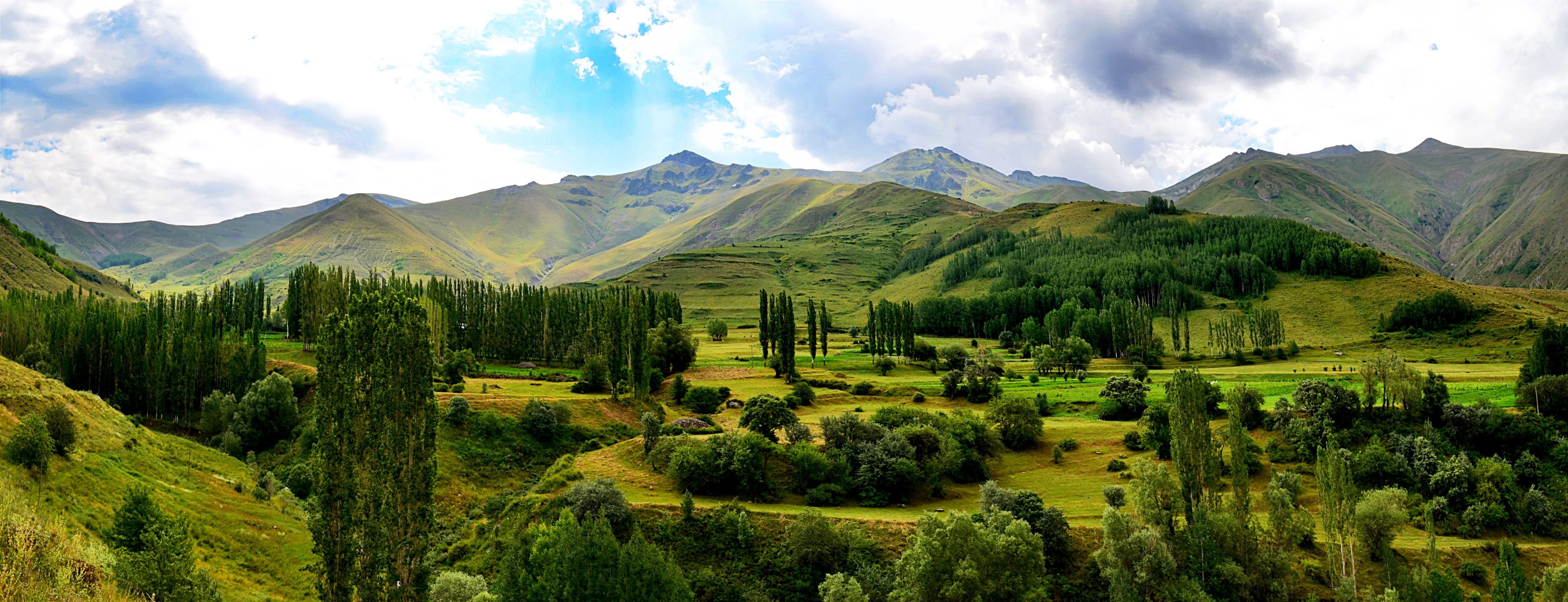 5000x1921 Royalty Free Photo: Landscape Photography Of Mountains During Daytime