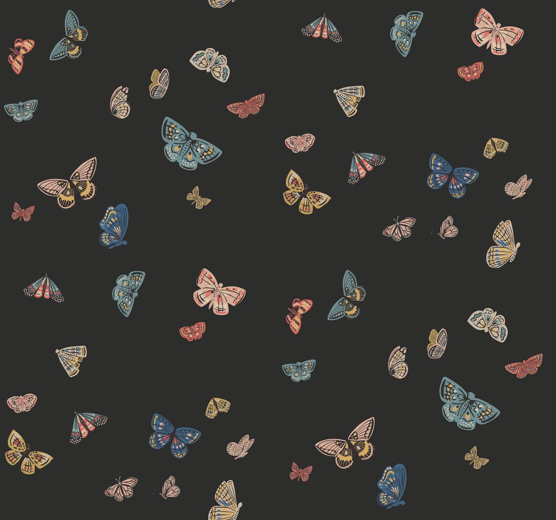 1800x1683 Rifle Paper Co. Butterfly House Black Wallpaper