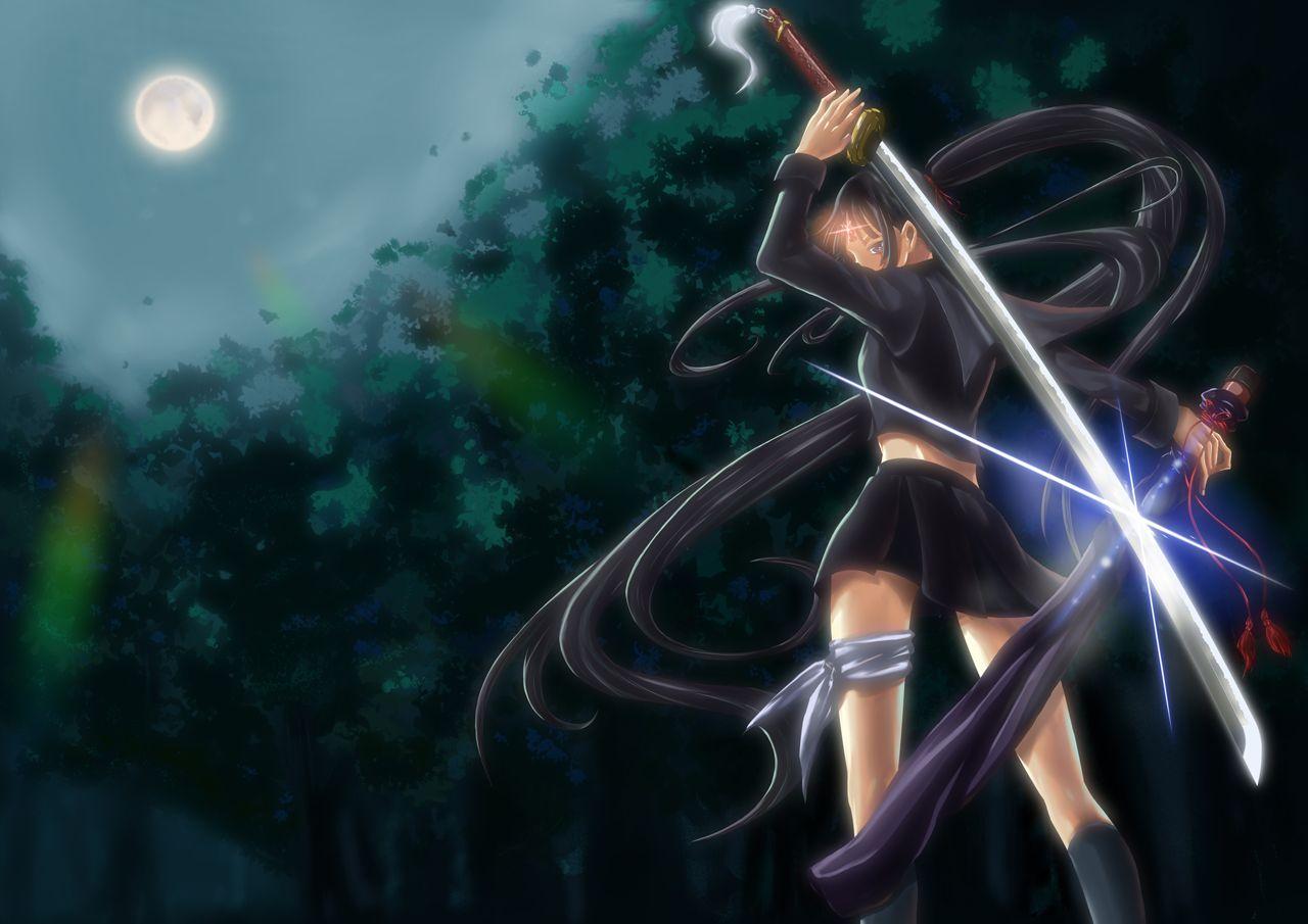 1280x905 Ga Rei Zero Isayama Yomi Katana Moon Sword Weapon.