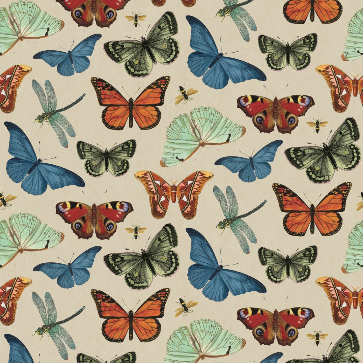 1400x1400 Vintage Butterfly Wallpaper