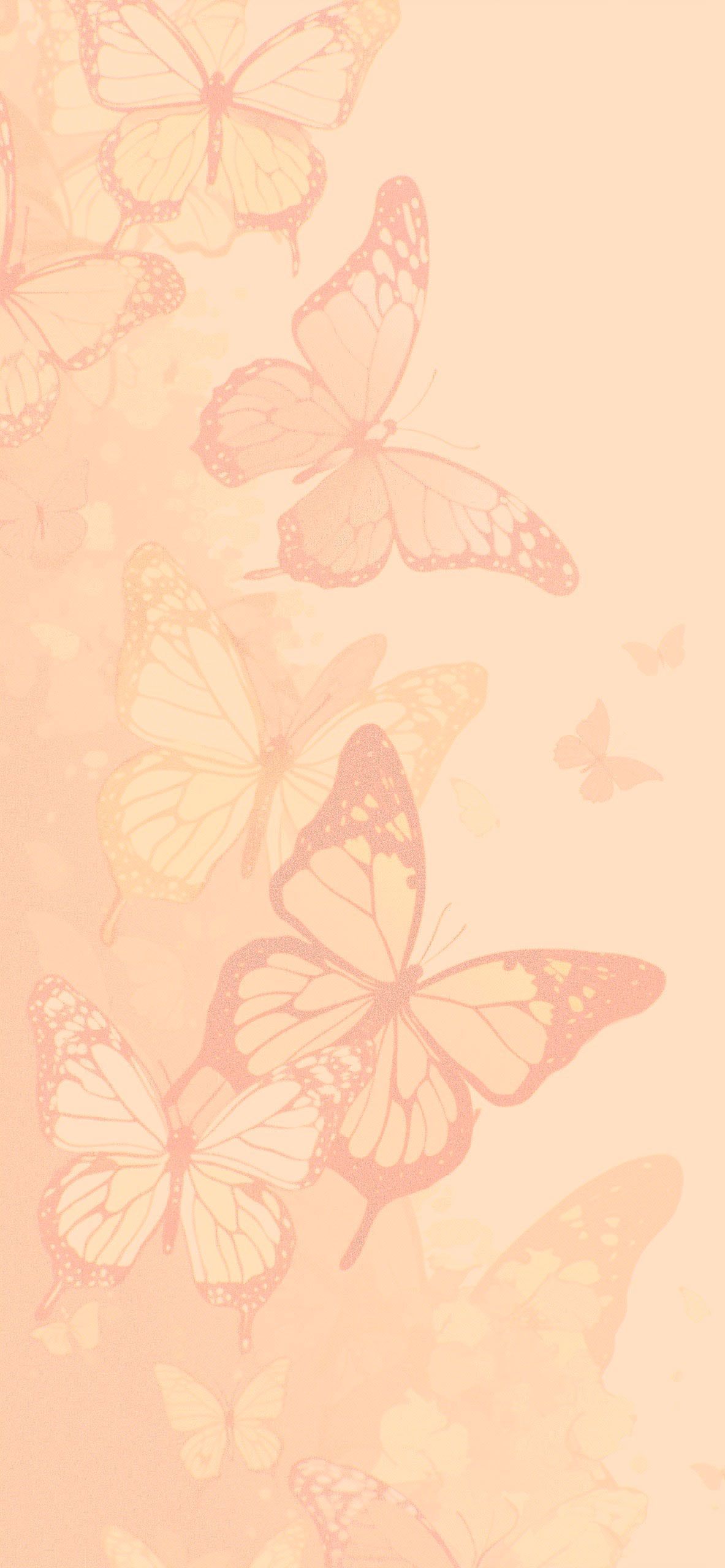 1183x2560 Butterflies Aesthetic Beige Wallpaper Butterfly Wallpaper