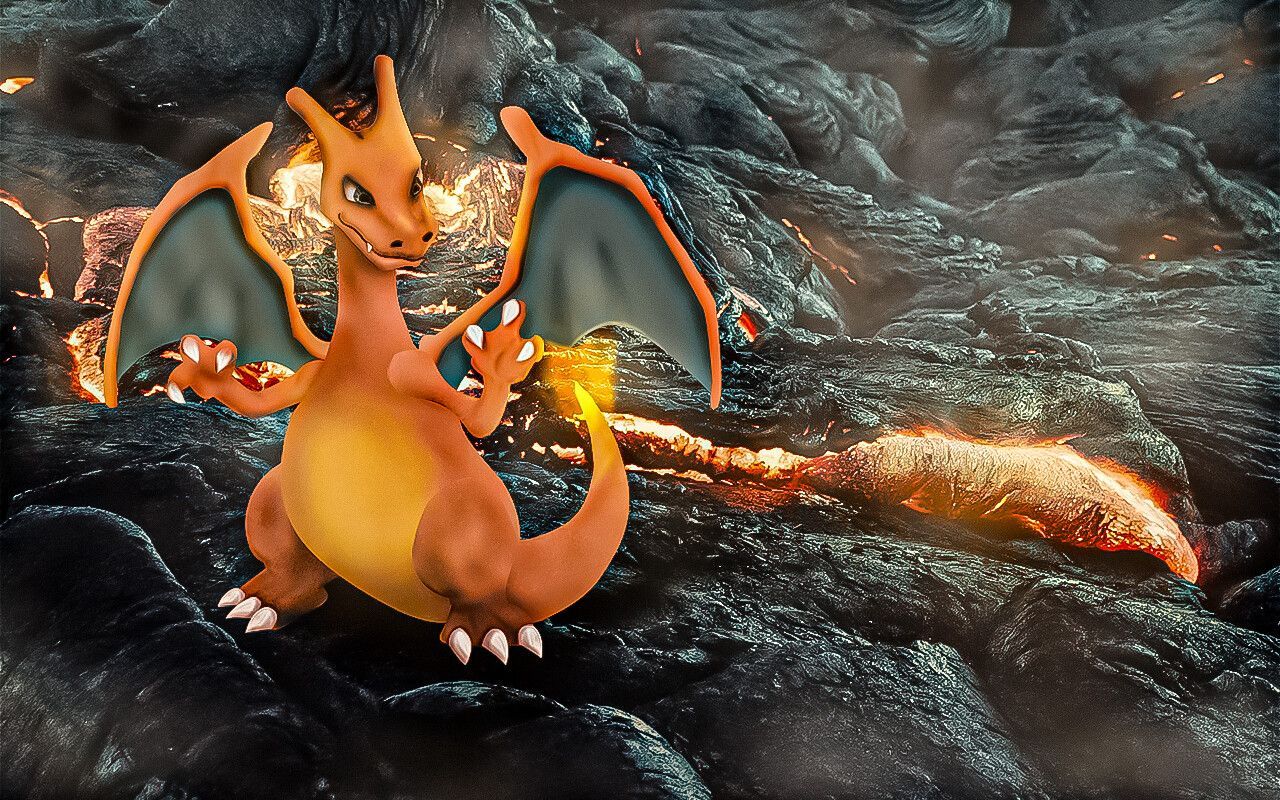 1280x800 Charizard in Fire