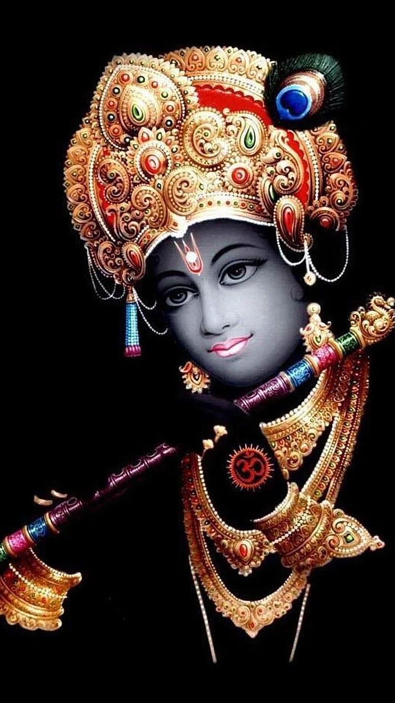 800x1422 Krishna Thakur, Black Background, lord, god, kanha, HD phone wallpaper