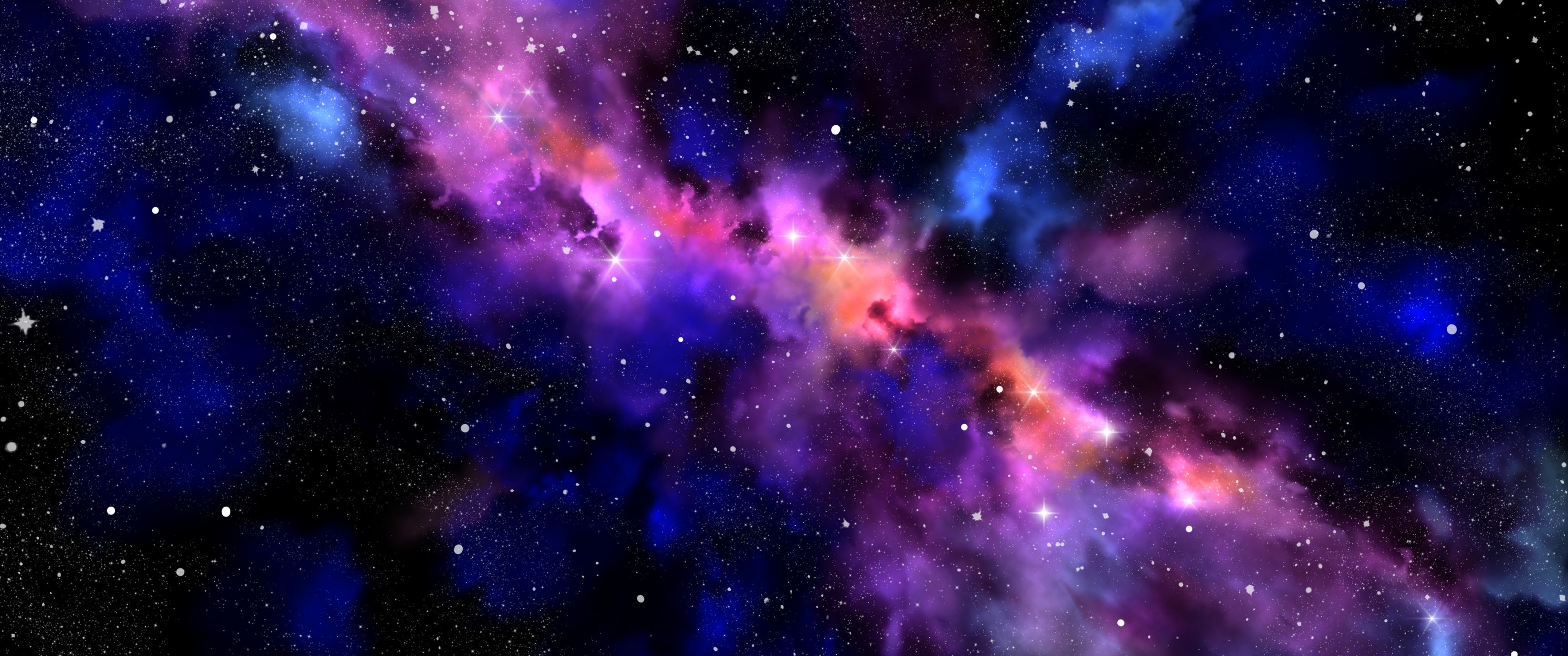 3440x1440 Galaxy Wallpaper 4K, Milky Way, Stars, Deep space