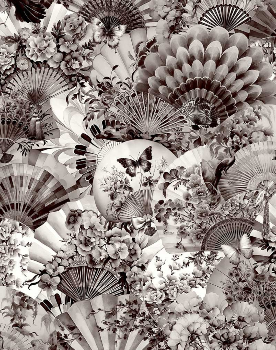 1080x1370 Blossom Fabdango, Monotone Black & White