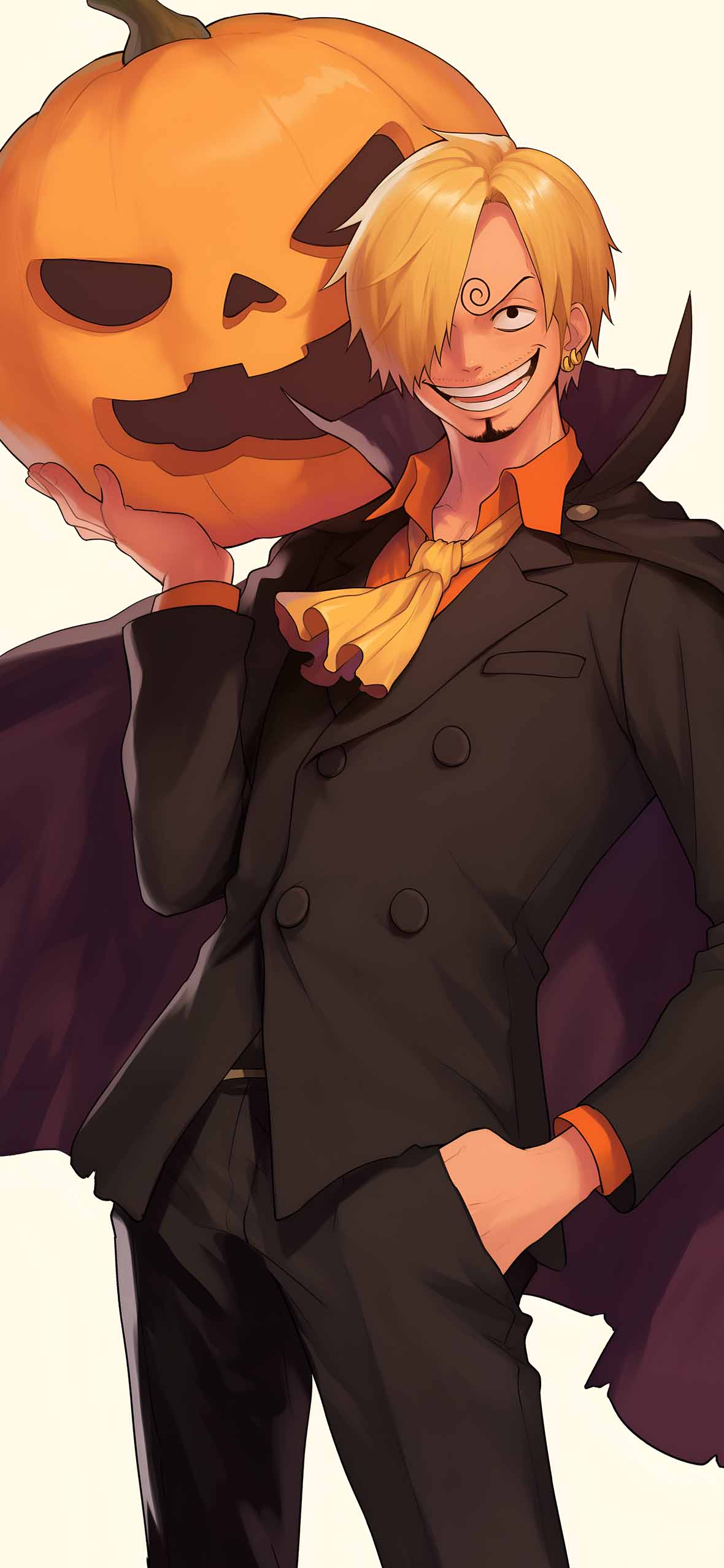 1180x2554 Sanji With Pumpkin Halloween One Piece Wallpaper