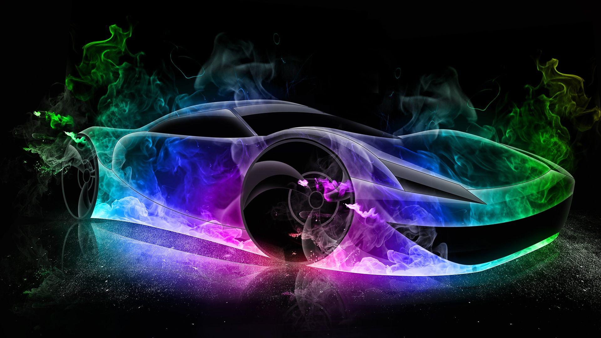 Download Purple Fire Car With Chains Wallpaper  Wallpaperscom