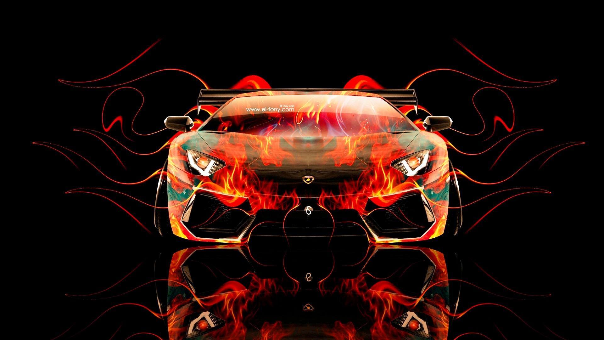 1920x1080 Fire Car Wallpaper