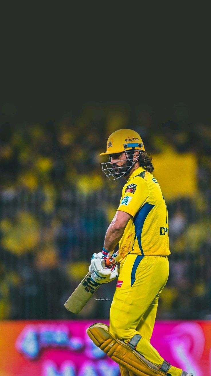 736x1308 Dhoni 4k HD Wallpaper IPL 2024