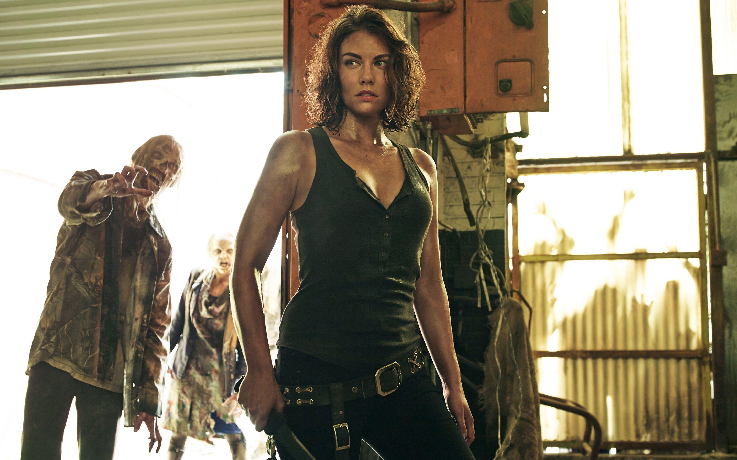 2880x1800 Lauren Cohan as Maggie HD wallpaper