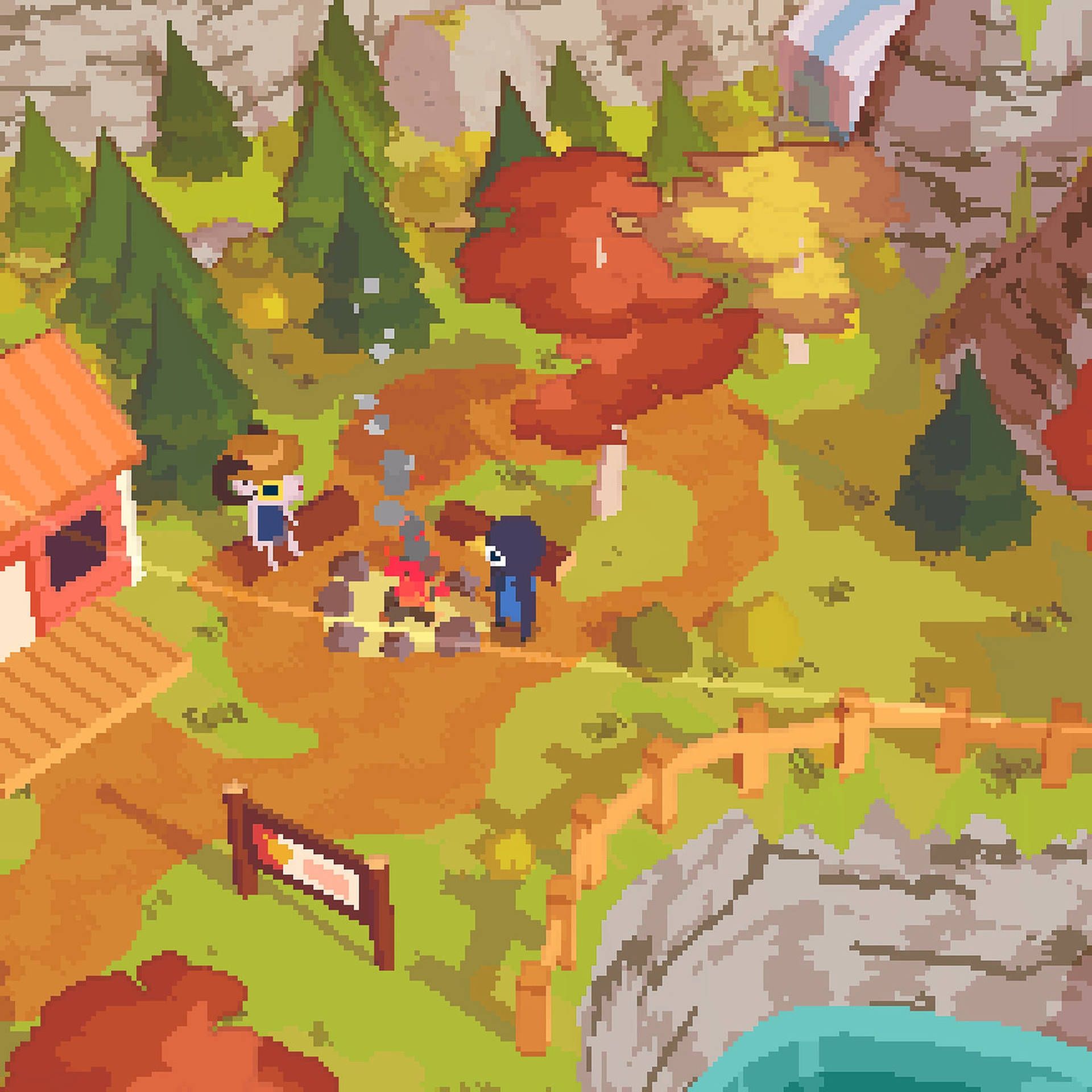 1920x1920 Download Cute Hiking Pixel Art Wallpaper