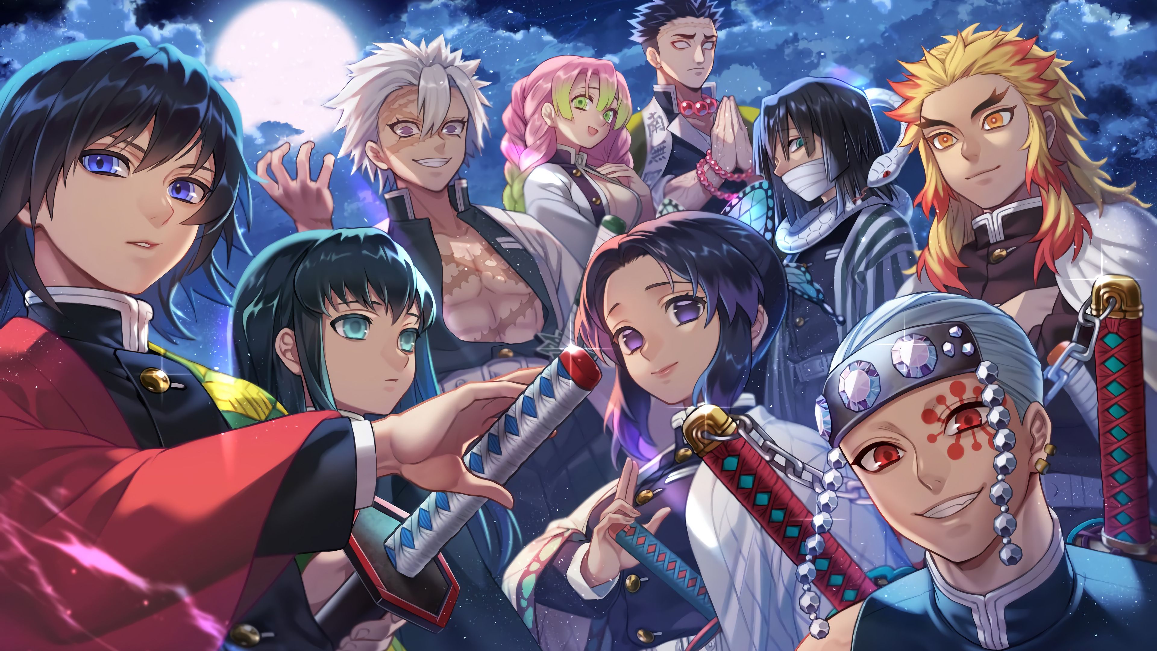 3840x2160 Demon Slayer Kimetsu No Yaiba 4k Characters Key Art Wallpaper, HD Anime 4K Wallpaper, Image and Background