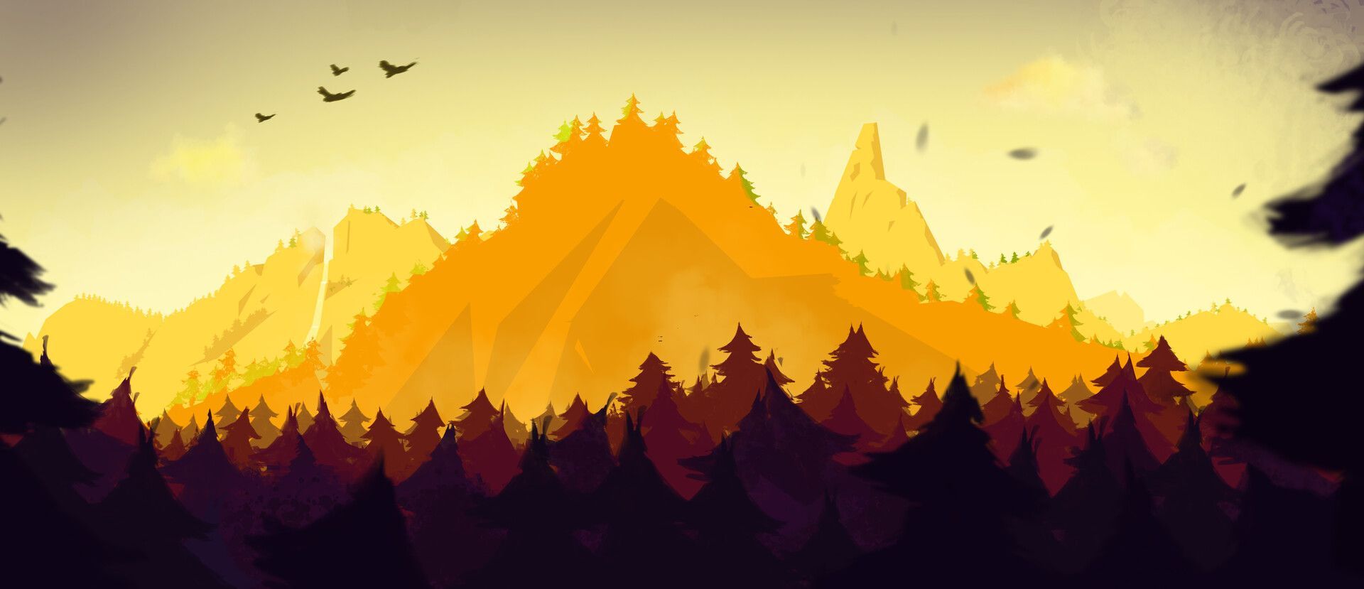 1920x829 Peaceful mountains