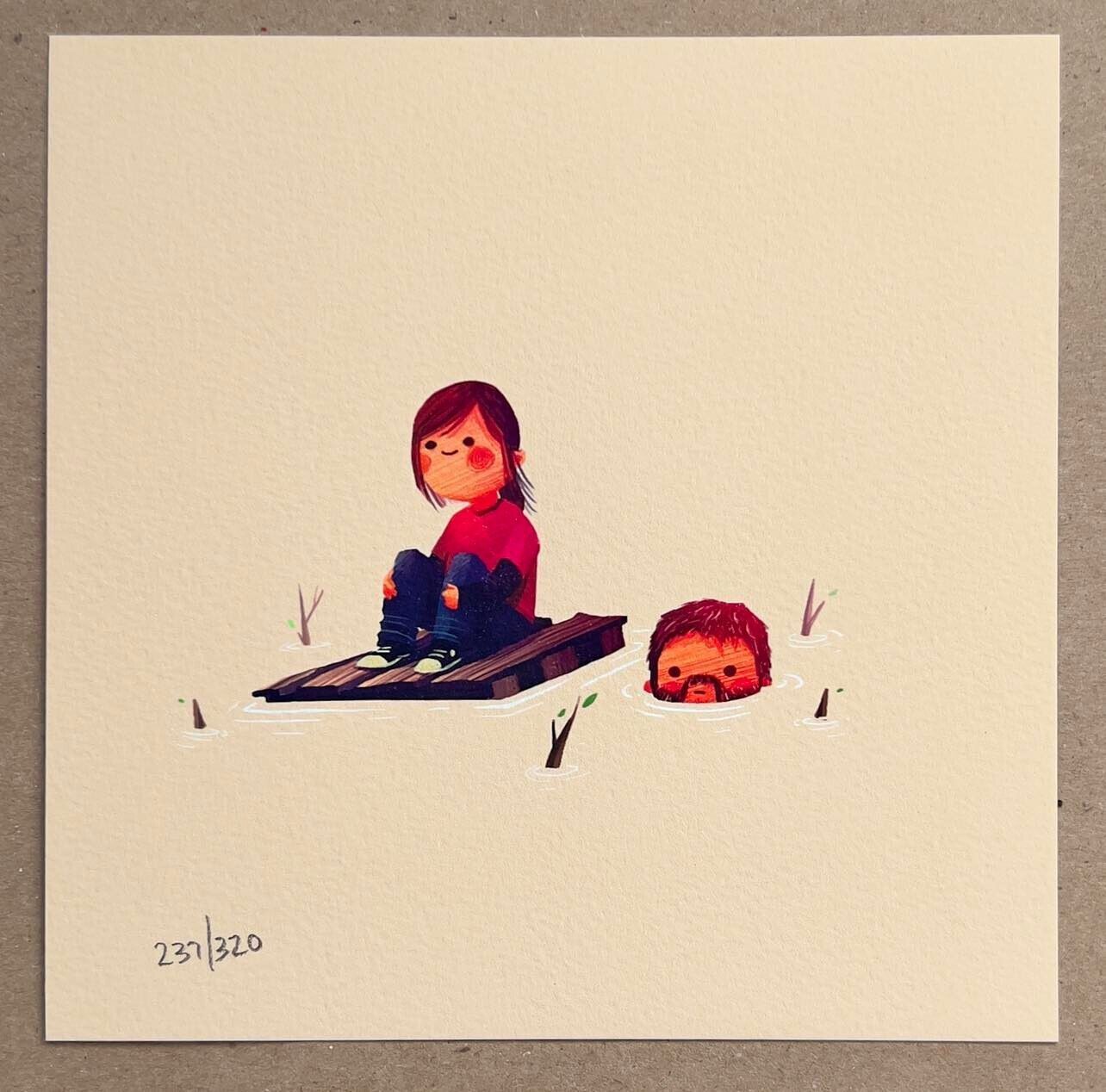 1284x1268 Olly Moss THE LAST OF US Art Print JOEL & ELLIE HBO Poster 5×5 Game Mondo RARE