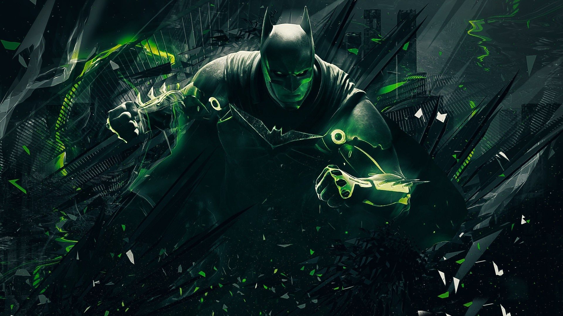 1920x1080 Wallpaper green, Batman, power, man, bat, hero, suit, DC Comics for mobile and desktop, section игры, resolution 1920x1080