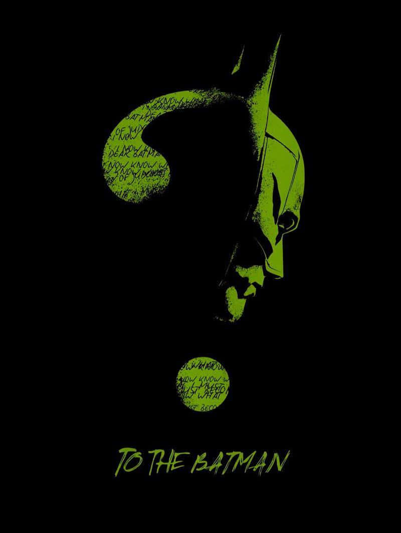 800x1063 Download A Batman With A Green Head On A Black Background Wallpaper