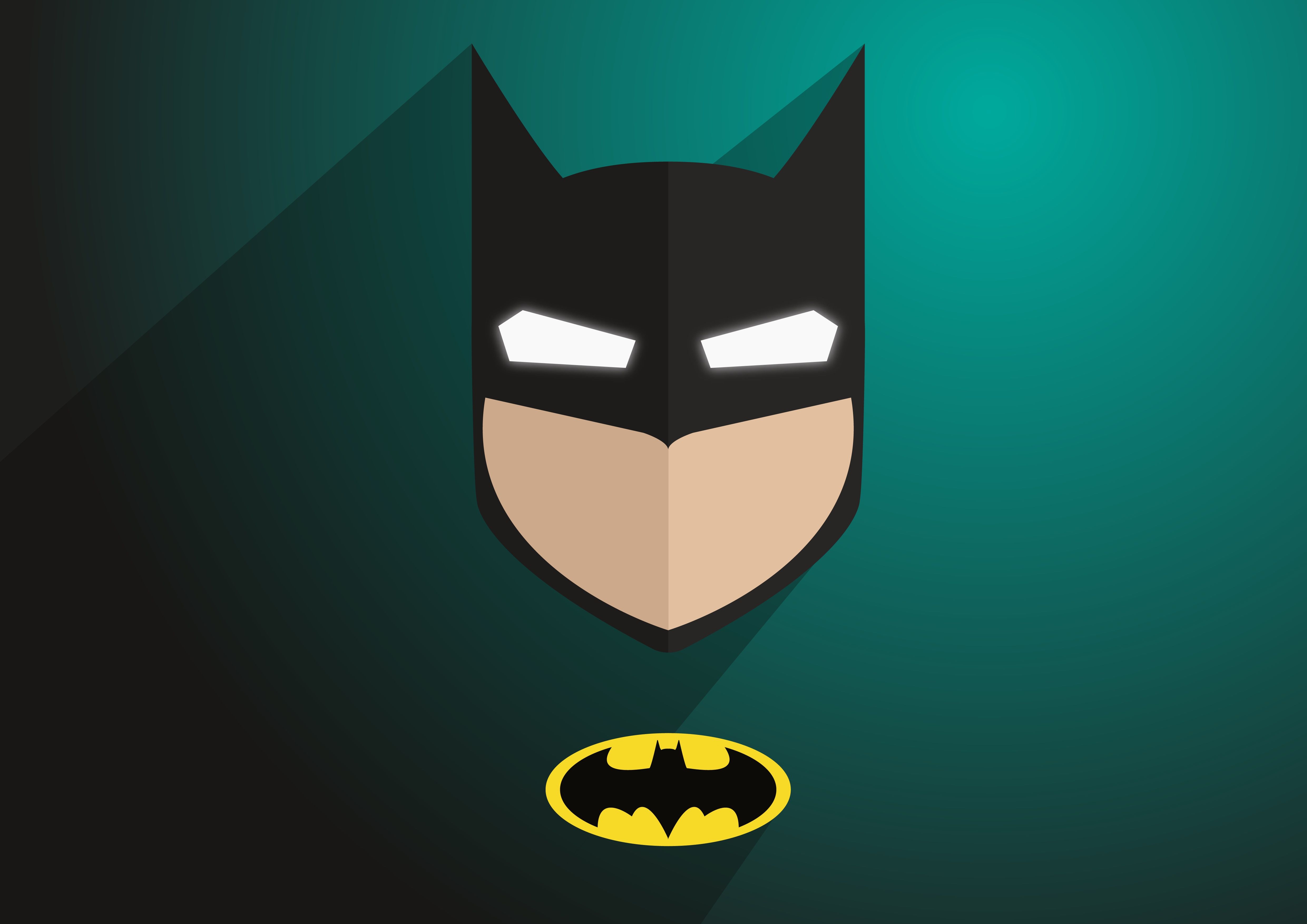 4961x3508 Wallpaper logo, Batman, minimalism, comics, digital art, artwork, mask, superhero for mobile and desktop, section минимализм, resolution 4961x3508