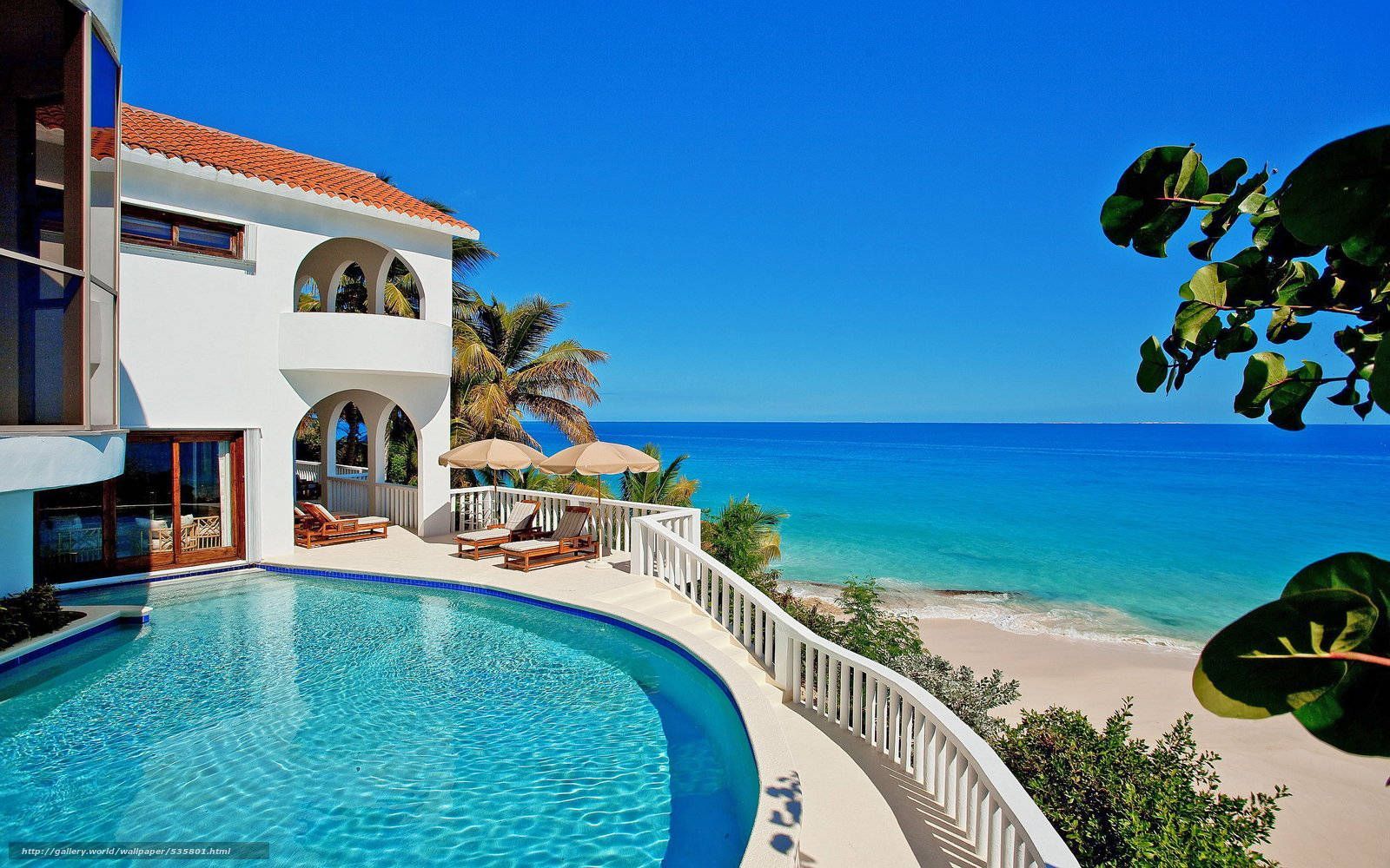 1600x1000 Luxury White Beach House Wallpaper