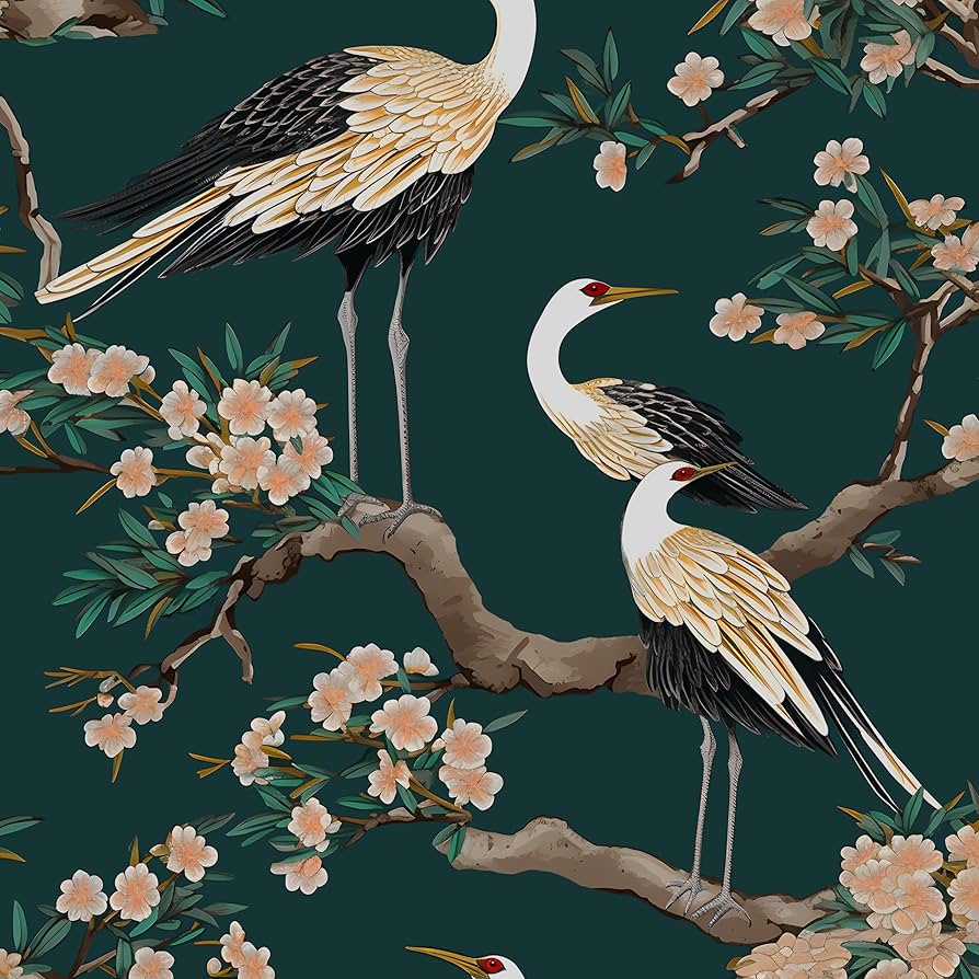 894x894 LA VOLIERE GREEN Wallpaper MINDTHEGAP Green ECLECTIC Wild Life