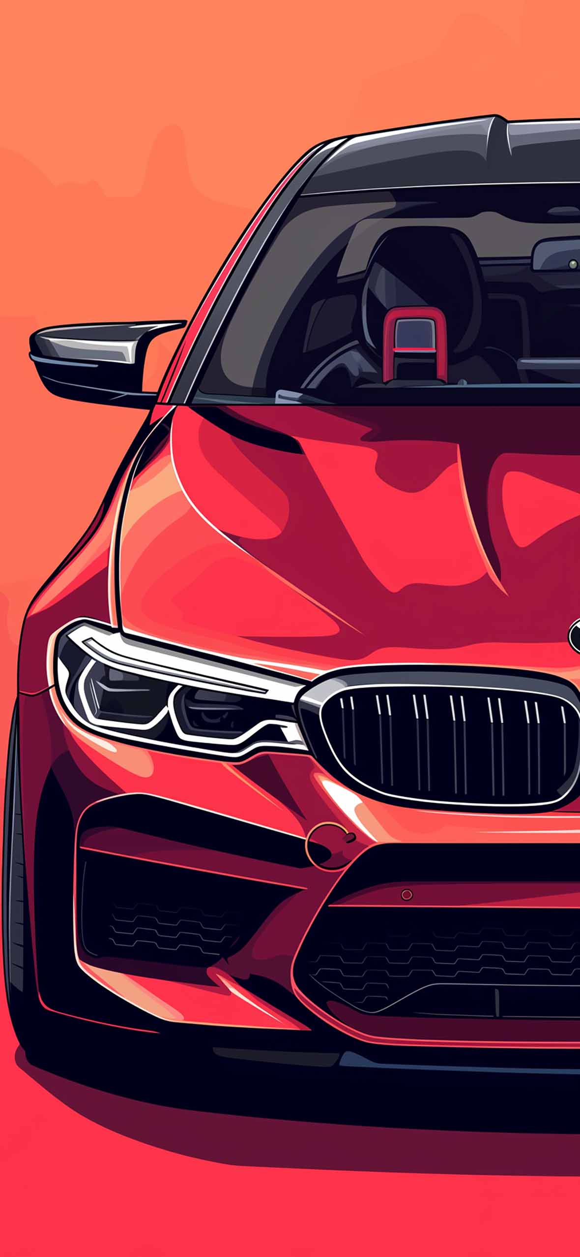 1180x2554 Sleek BMW M5 Red & Blue Matching Wallpaper