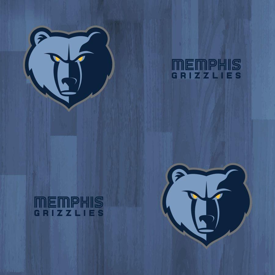 Memphis Grizzlies Blue Logo Pattern  Officially Licensed NBA Peel   Fathead