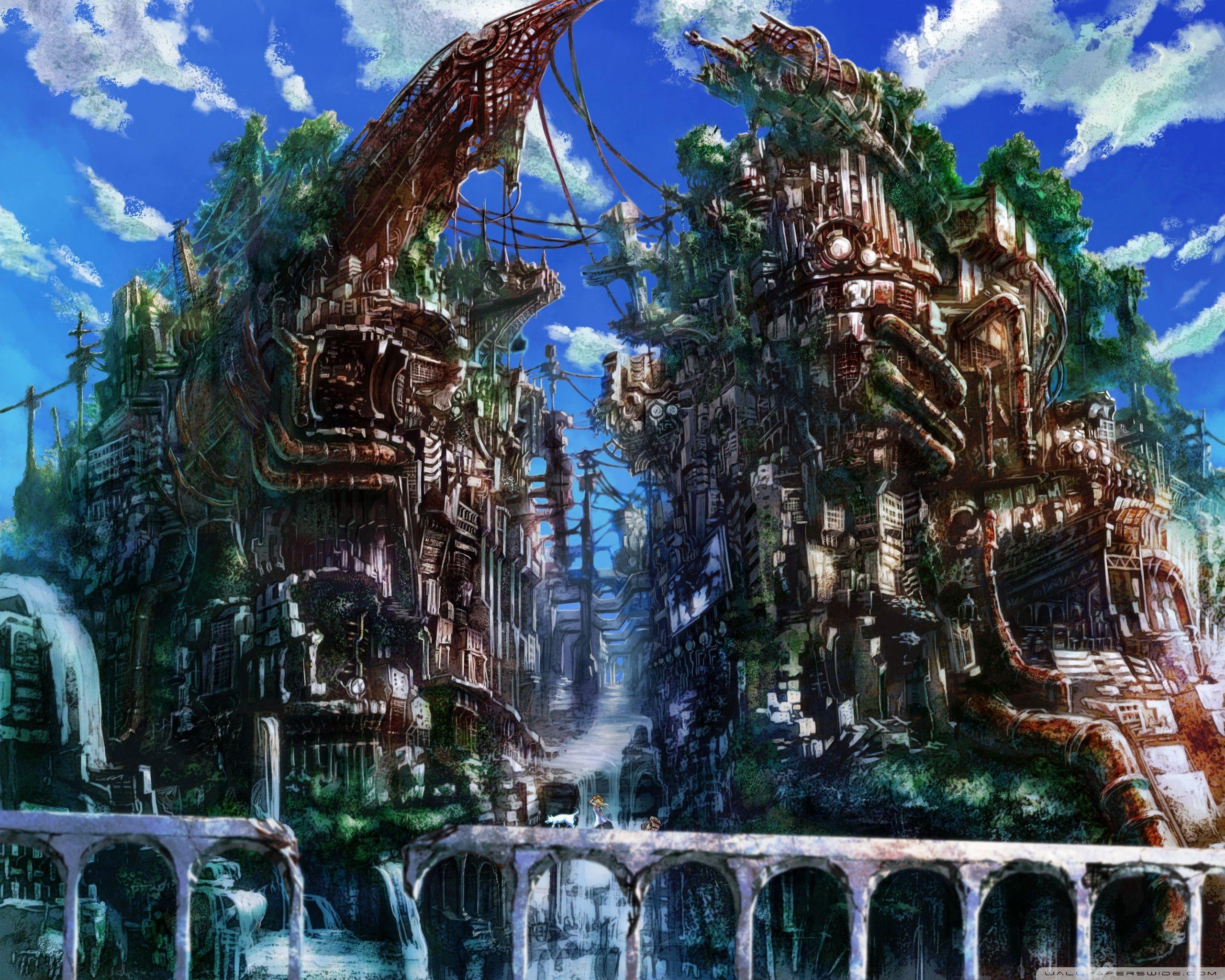2560x2048 Anime City Ultra HD Desktop Background Wallpaper for 4K UHD TV