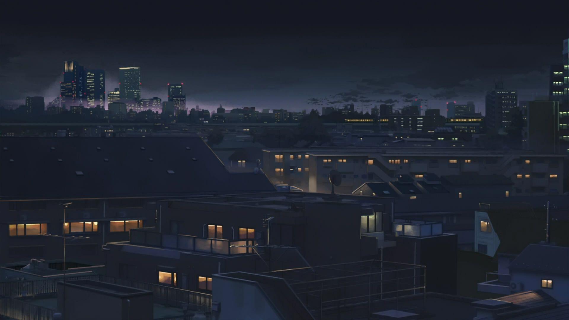 1920x1080 Anime City Wallpaper