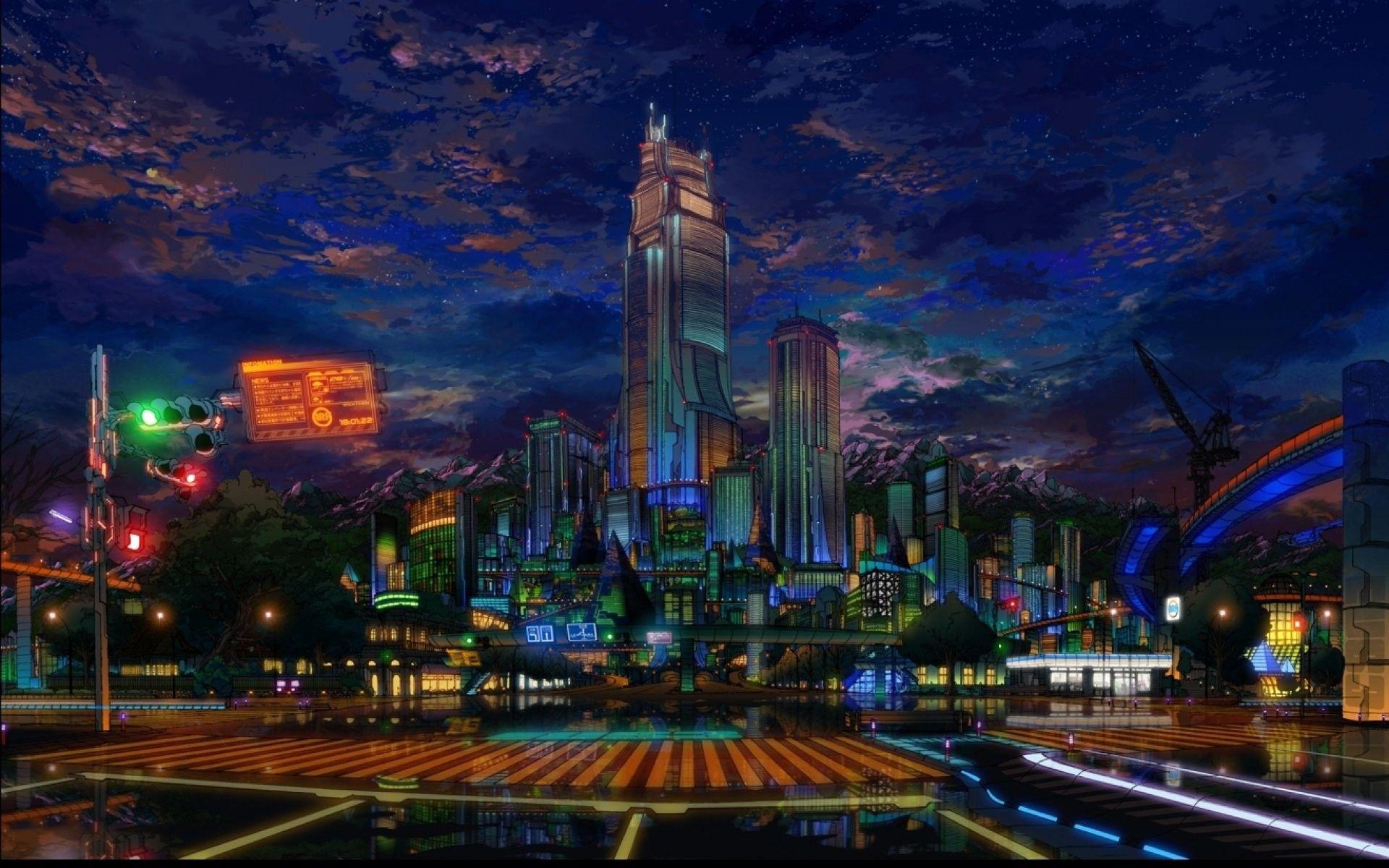 1920x1200 Original, anime, Artwork, Art Full HD Wallpaper, Free , Cities, Detail, Fantasy, Tablet, Horror, City, Free