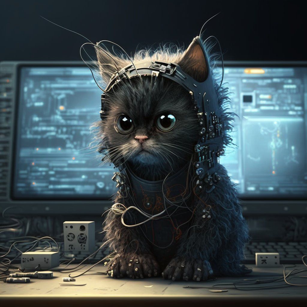 1024x1024 Hacker Cat Wallpaper